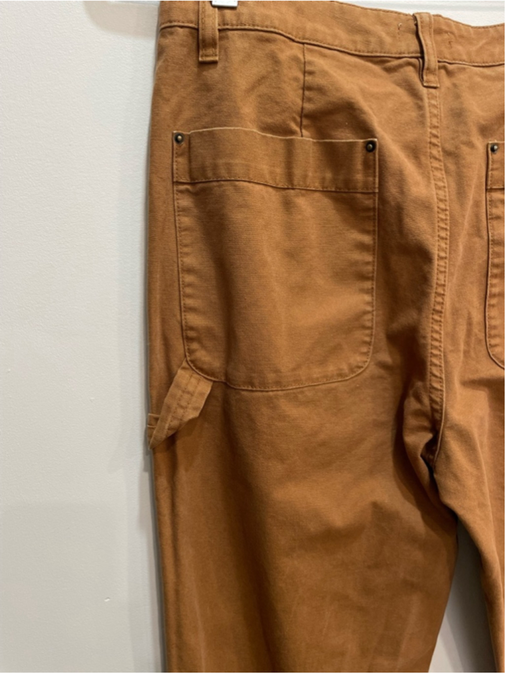 Tna Aritzia Canvas Carpenter Pants Brown Tan Workwear Utility Straight 8 Relaxed - Picture 6 of 11